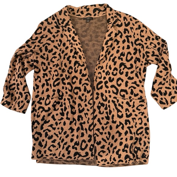 J. Crew Sophie Open-Front Sweater Blazer Leopard Print size M - Picture 3 of 7